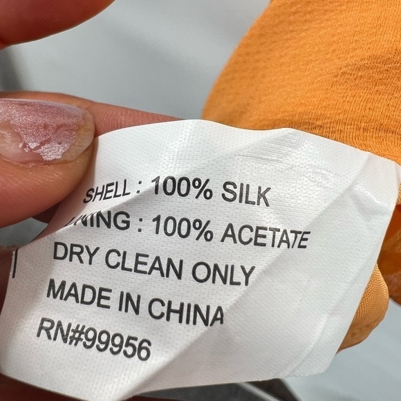 Shoshanna orange dress ruched fit flare size 8 - Picture 7 of 7